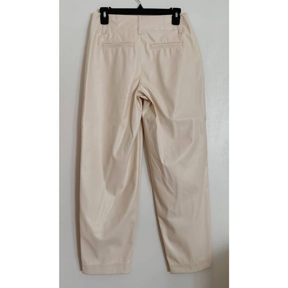 Cream Target A New Day Pleated Faux Leather Trousers 4 - Picture 3 of 4